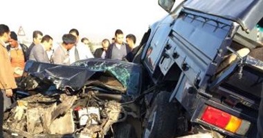 مصرع شخصين فى حادثى تصادم على الطريق بالبحيرة