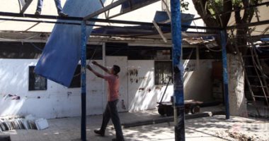 القطاع الهندسى بـ"الإنتاج الحربى" يواصل إزالة استراحة نقابة المحامين