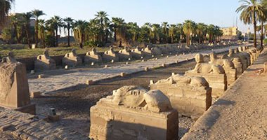 بالصور.. شاهد سحر "طريق الكباش" أطول وأعظم ممر فرعونى فى الأقصر