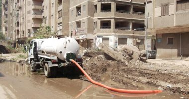 شركة مياه شرب الجيزة تنتهى من إصلاح كسر ماسورة بولاق الدكرور