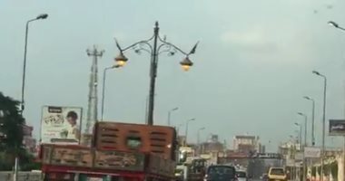 بالفيديو والصور .. إضاءة أعمدة الإنارة نهارا على طريق " المحلة – طنطا "