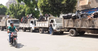 الجيزة تشن حملة لإزالة الإشغالات  بمدينة الإعلام بالعجوزة 