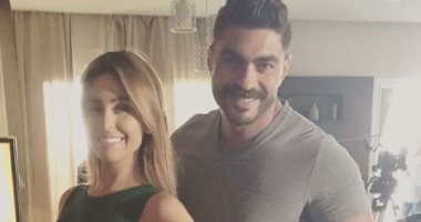مى سليم تنشر صورة تجمعها بخالد سليم من كواليس مسلسل "اختيار اجبارى"