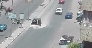 شكوى من وجود هبوط أرضى واضح فى شارع شبرا الرئيسى