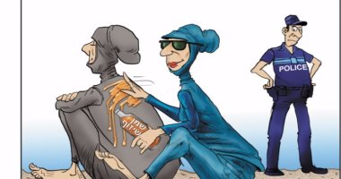 كاريكاتير إسرائيلى يسخر من ارتداء المسلمات "البوركينى" فى فرنسا