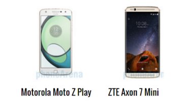 بالمواصفات.. أبرز الفروق بين هاتفى Moto Z Play وZTE Axon 7 Mini