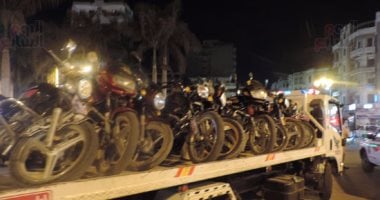 ضبط 65 دراجة بخارية بدون لوحات معدنية فى حملة لمرور دمياط