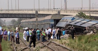 النيابة تنتهى من سماع أقوال المصابين فى حادث انقلاب قطار العياط