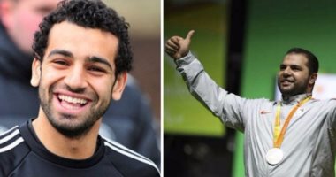 محمد صلاح يهنئ الرباع المصرى محمد السيد بعد فوزه بالميدالية الفضية