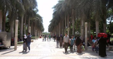 حديقة الأزهر تستقبل زوارها فى رابع أيام العيد