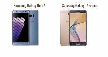 بالمواصفات.. أبرز الفروق بين هاتفى نوت 7 وجلاكسى J7 Prime