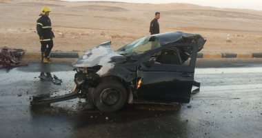 قارئ يشارك بصور حادث تصادم مرورى على طريق "الغردقة - الجونة"