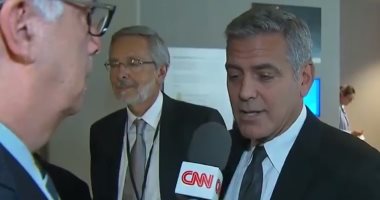 شاهد بالفيديو.. جورج كلونى يعرف خبر انفصال "انجلينا" فى مقابلة مع CNN