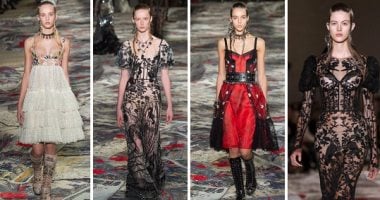 بالصور.." Alexander McQueen"  يكتسح العروض بأسبوع الموضة بباريس