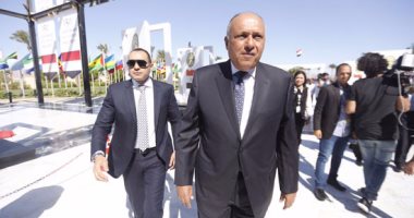 سامح شكرى يصل قاعة المؤتمرات بشرم الشيخ لحضور حفل تأسيس البرلمان
