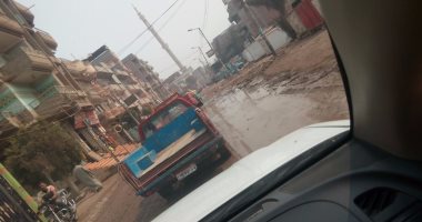 بالصور.. مياه المجارى تغرق قرية نوب طريف بالدقهلية