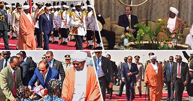 السيسى لـ"البشير": أشيد بشجاعتكم للحفاظ على السودان.. الرئيس من الخرطوم للسودانيين: نهنئكم بحواركم والتفافكم حول زعامة قوية.. يجمعنا ترابط ثقافى واندماج بشرى فريد.. وندعم الجهود لتعزيز أواصر السلام
