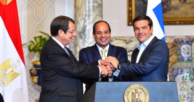 القمة المصرية القبرصية اليونانية تتفق على تفعيل ربط موانئ الدول الثلاث