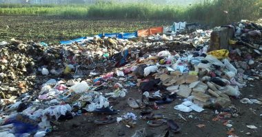 بالصور.. أهالى دمنهور يشتكون من تجميع القمامة بأحد المصارف الزراعية