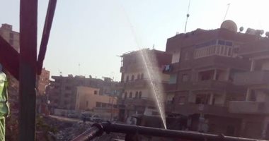 ثقب فى ماسورة مياه شرب أعلى ترعة بهنباى بالزقازيق