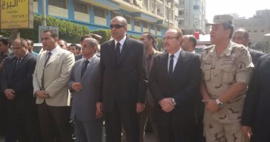 بالصور ..بنى سويف تودع شهيدى كمين زقدان بمظاهرة ضد الإرهاب