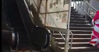 بالفيديو... شكوى من تعطل السلم الكهربائى لكوبرى أرض اللواء