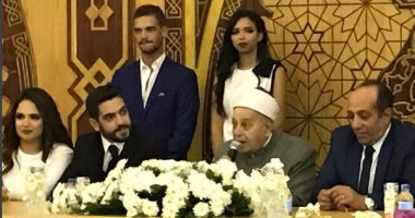 بالصور.. روجينا ووفاء عامر تهنئان أحمد صيام بكتب كتاب نجلته بسنت