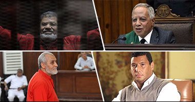 محاكم مصر اليوم.. محاكمة مرسى بـ"إهانة القضاء" و"بديع" فى"فض رابعة".. الحكم على عضوين بـ"وايت نايتس" والاستئناف على براءة متظاهرى "أبريل".. و4 دعاوى بإسقاط الجنسية عن هاربين أبرزهم شرابى وأحمد منصور