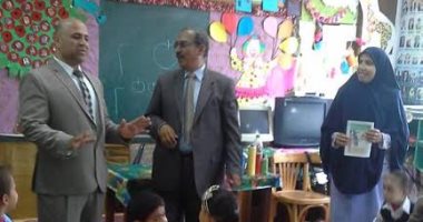 بالصور ..  ابو السعد يتفقد مدرسة ميت ربيعة للتعليم الأساسي بمنوف 