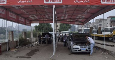 بالصور مدير مرور القليوبية : تركيب مظلات بساحة الفحص بمرور شبرا الخيمة 