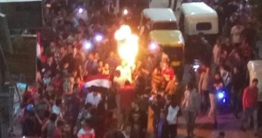بالصور.. مسيرة تجوب شوارع مسقط رأس محمد صلاح احتفالا بفوز مصر على غانا