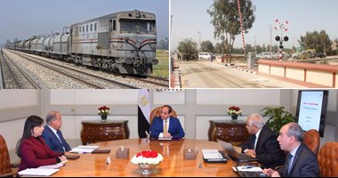 الرئيس يبحث الارتقاء بمنظومة النقل.. السيسى يوجه بمواصلة تحديث المترو والسكك الحديدية والارتقاء بالخدمات المقدمة للمواطنين.. ويشدد على تطوير المزلقانات ودراسة مشاركة القطاع الخاص فى مشروعات النقل العام