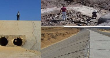 بالصور ..تغيير اتجاه مجرى السيل برأس غارب تحسبا لسقوط أمطار غزيرة.. محافظ البحر الأحمر  ورؤساء المدن يتفقدون المخرات للتأكد من صلاحيتها.. والمحافظ: مستعدون للسيول بتجهيز معدات وفرق عمليات للتدخل السريع