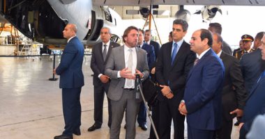 قبيل مغادرته لشبونة.. السيسى يزور شركة "أوجما" للصناعات الجوية