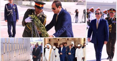 السيسى يزور ضريح الشيخ زايد وواحة الكرامة بالإمارات