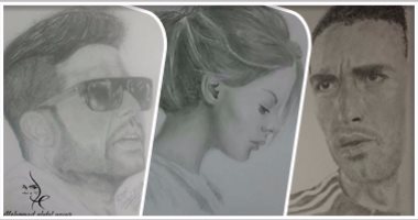 طالب بطب الأسنان يشارك بموهبته فى رسم البورتريه بالرصاص