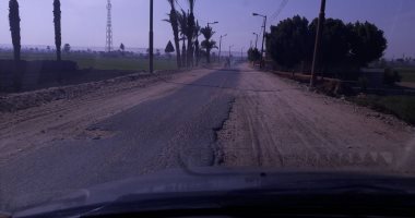 بالصور.. شكوى من تهالك طريق قرى غرب مركز ديروط فى أسيوط
