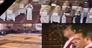 الأنبا زوسيما يرأس القداس الإلهى قبل بدء جنازة شهداء البطرسية