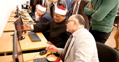 وكيل الأزهر والمفتي ورئيس الجامعة يتفقدون المكتبة المركزية بجامعة الأزهر