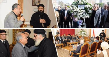 وحدة ما يغلبها إرهاب.. بالصور: وفد "الصحفيين" وكبار الكتاب يعزون فى شهداء الكنيسة البطرسية.. النقيب: الحادث مصابنا جميعا.. رفعت السعيد: علينا أن نتحد.. وسكرتير البابا: الوطن باق وكلنا راحلون