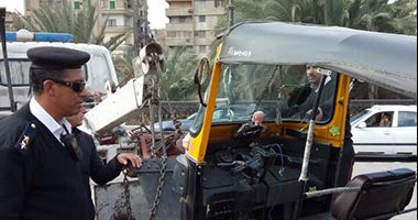 ضبط ومصادرة  93 توك توك فى حملة مرورية شوارع الزقازيق