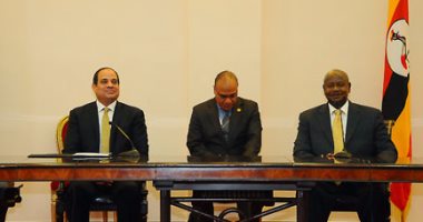 السيسي ورئيس أوغندا يوقعان مذكرة تفاهم بشأن المشاورات السياسية والدبلوماسية