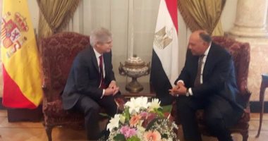 وزير الخارجية سامح شكرى يستقبل نظيره الإسبانى فى قصر التحرير