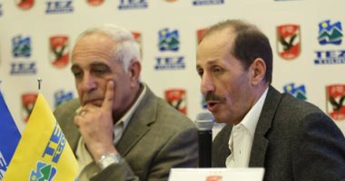 بالصور.. جمال ومحسن ومارسيلو فى مؤتمر الراعى الجديد بالأهلى