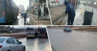 بالصور..نوة الفيضة تواصل ضربها للإسكندرية ..غرب المحافظة الأكثر تأثرا بالغرق..وتتسبب فى تعطل الحركة المرورية بطريق وادى القمر وارتفاع منسوب المياه بالفلكى شرقا..وفصل أعمدة الإنارة حرصا على أرواح المواطنين