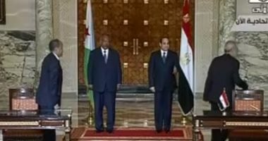 السيسي: مباحثاتى مع رئيس جيبوتى مثمرة.. وسنرتقى بالنشاط الاقتصادى
