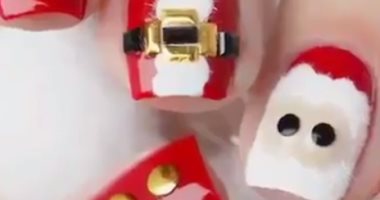 بالفيديو .. فى دقيقة واحدة تعلمى كيف ترسمين "بابا نويل" على أظافرك