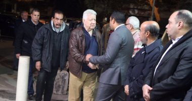 مرتضى منصور  وجهاز الزمالك فى عزاء بدر حداد