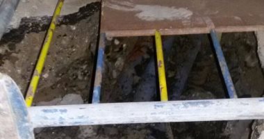 هبوط أرضى بجوار محطة ترام سيدى جابر بالإسكندرية 