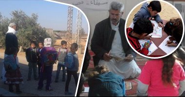 بالصور.. أولياء أمور وتلاميذ قرية الظهير بشمال سيناء يتحدون تعطيل الدراسة بالدروس المسائية..ومدرسون يتطوعون لشرح المناهج ..طالب بالإعدادية: محرمون من البرامج الترفيهية..ووكيل الوزارة: سنحل أزمتهم